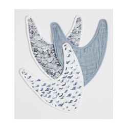 Set de baberos Jack estampado gráfico de algodón 3 piezas