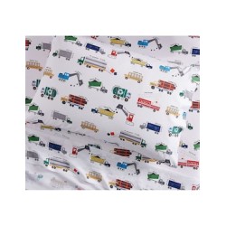 Juego de sábanas de algodón Busy Truck