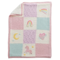 Cobija de tejido punto Unicorn Heirloom para niña