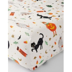 Sábana de cajón para cuna de algodón Halloween