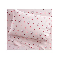 Juego de sábanas de algodón orgánico Hello Kitty Heart