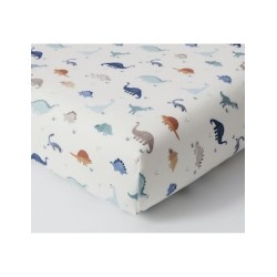 Sábana de cajón para cuna de algodón Dillon Dino
