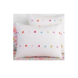 Cobija de tejido plano Bright Pom Pom