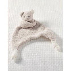 Manta de apego de tejido punto Fuzzy Thumbie oso para bebé