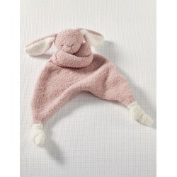 Manta de apego de tejido plano Fuzzy Thumbie conejo para niña